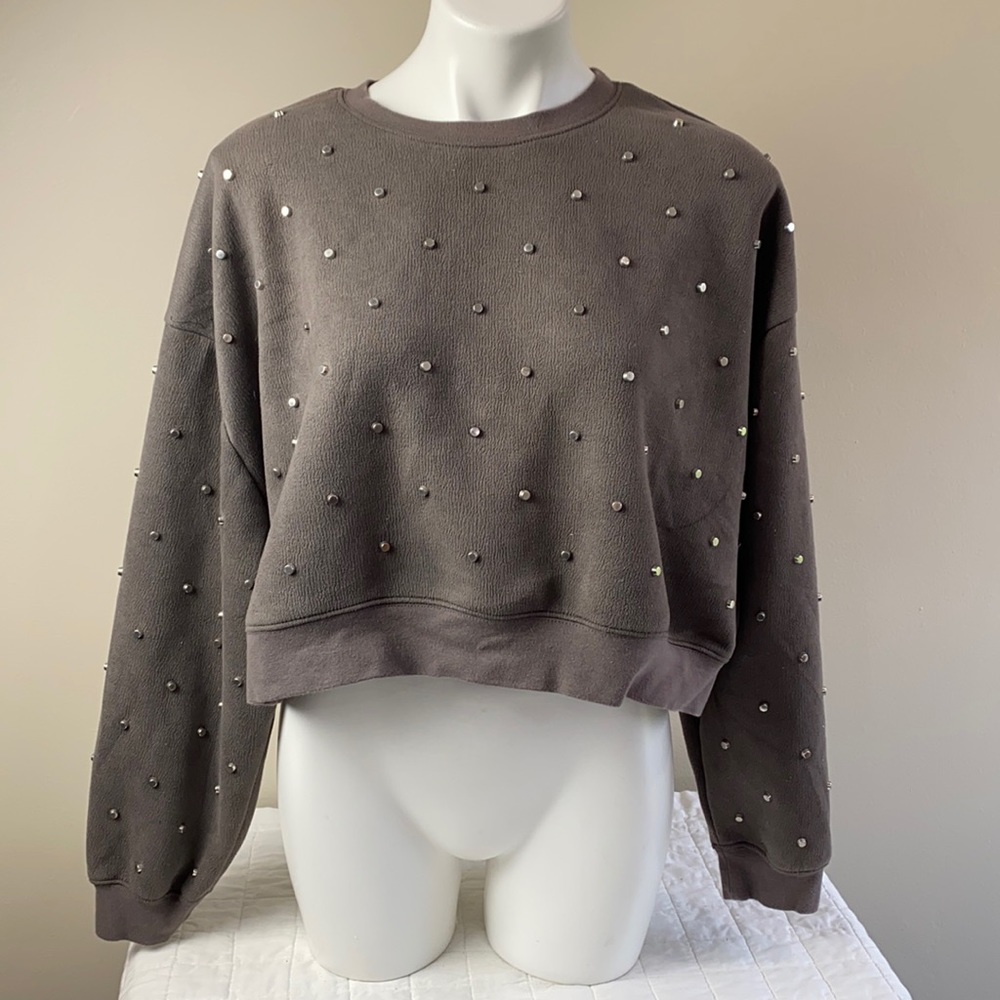 Zara Studded Crop Pullover